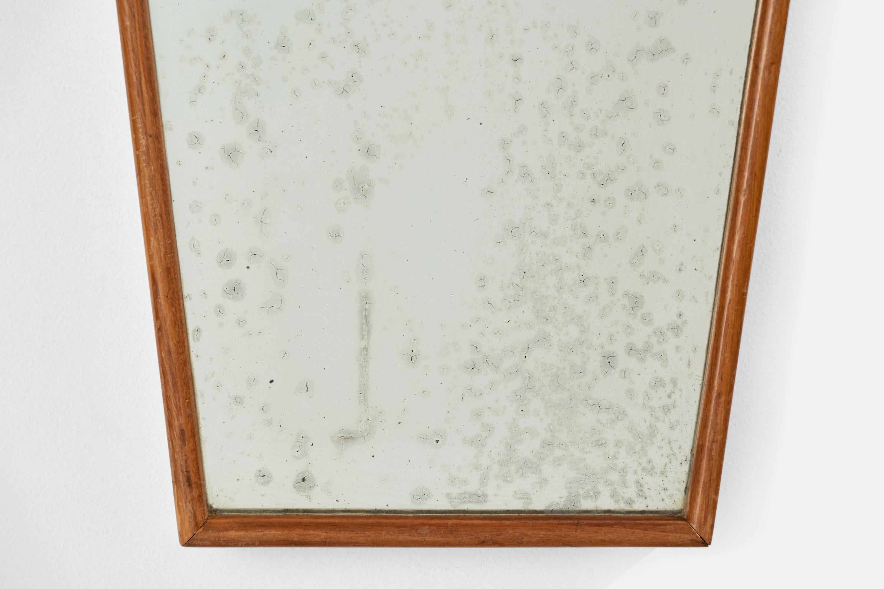 Italienischer Designer, Wandspiegel, Holz, Italien, 1950er-Jahre im Angebot 1