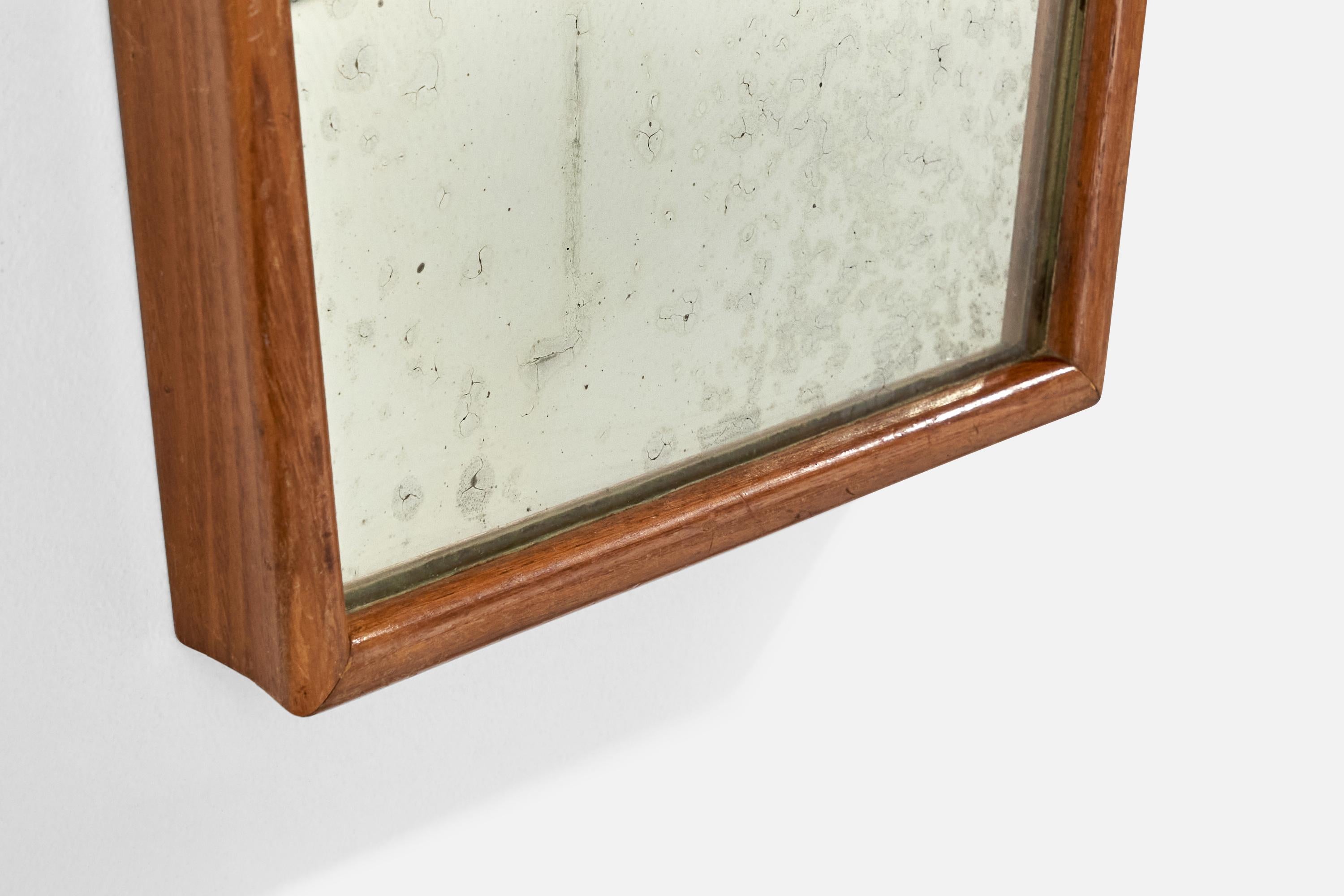 Italienischer Designer, Wandspiegel, Holz, Italien, 1950er-Jahre im Angebot 2