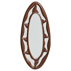 Diseñador italiano, Espejo de pared, Madera, Italia, Años 1950