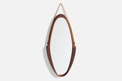 Italian Designer, Wall Mirror, Wood, Italy, 1950s