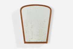 Italian Designer, Wall Mirror, Wood, Italy, 1950s