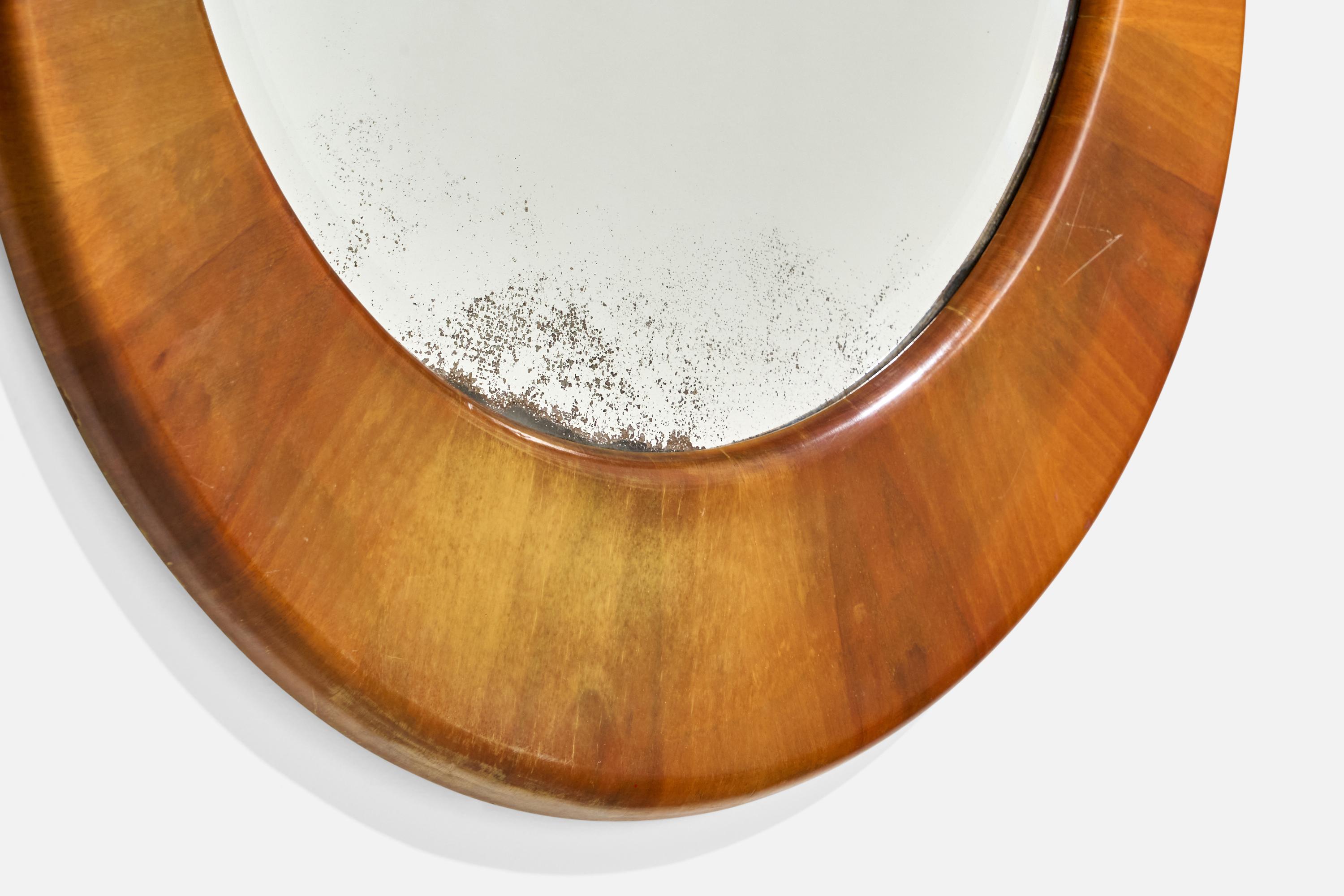 Specchio da parete di design italiano, Wood, Italia, anni '40 ca. in vendita 2