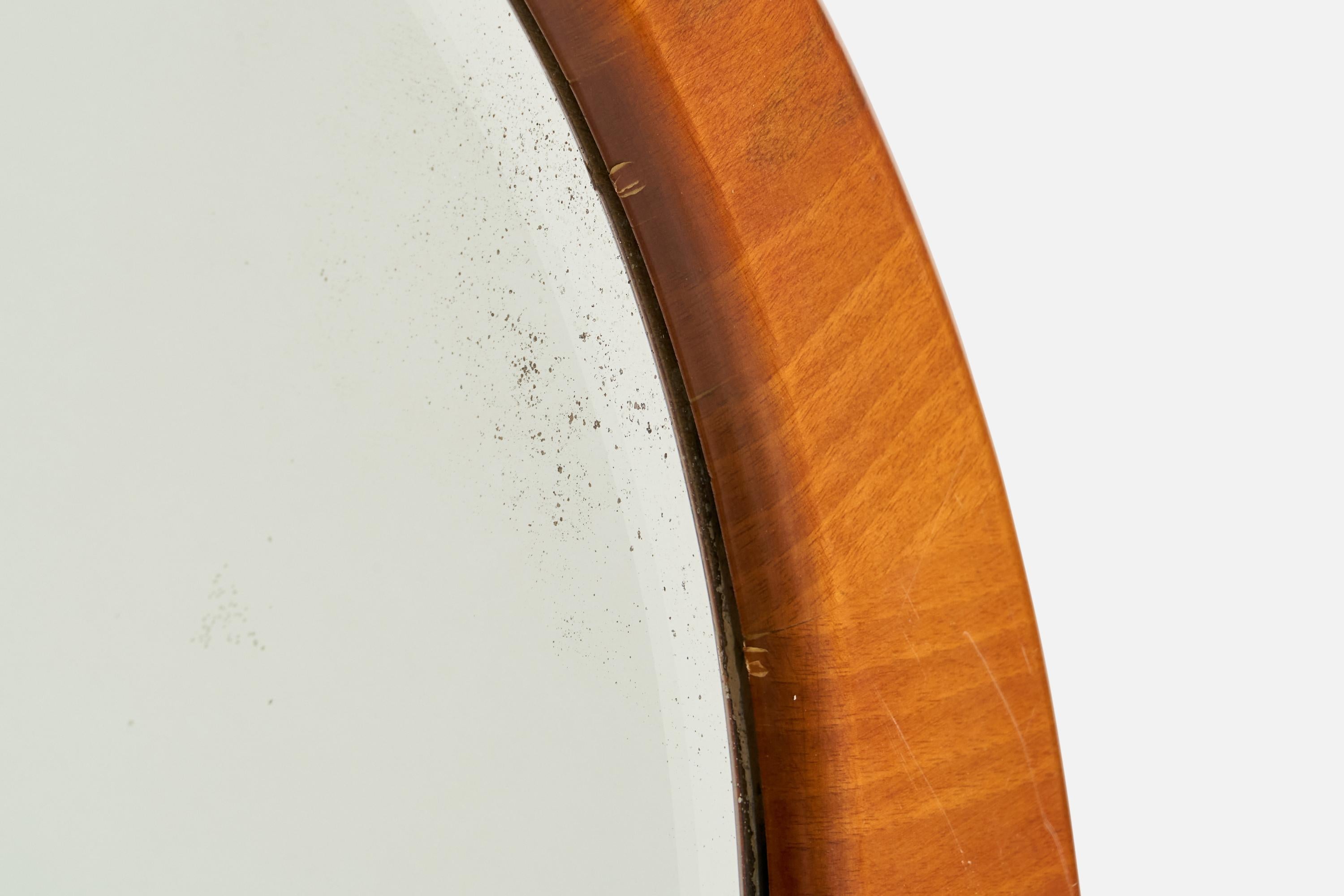 Specchio da parete di design italiano, Wood, Italia, anni '40 ca. in vendita 3