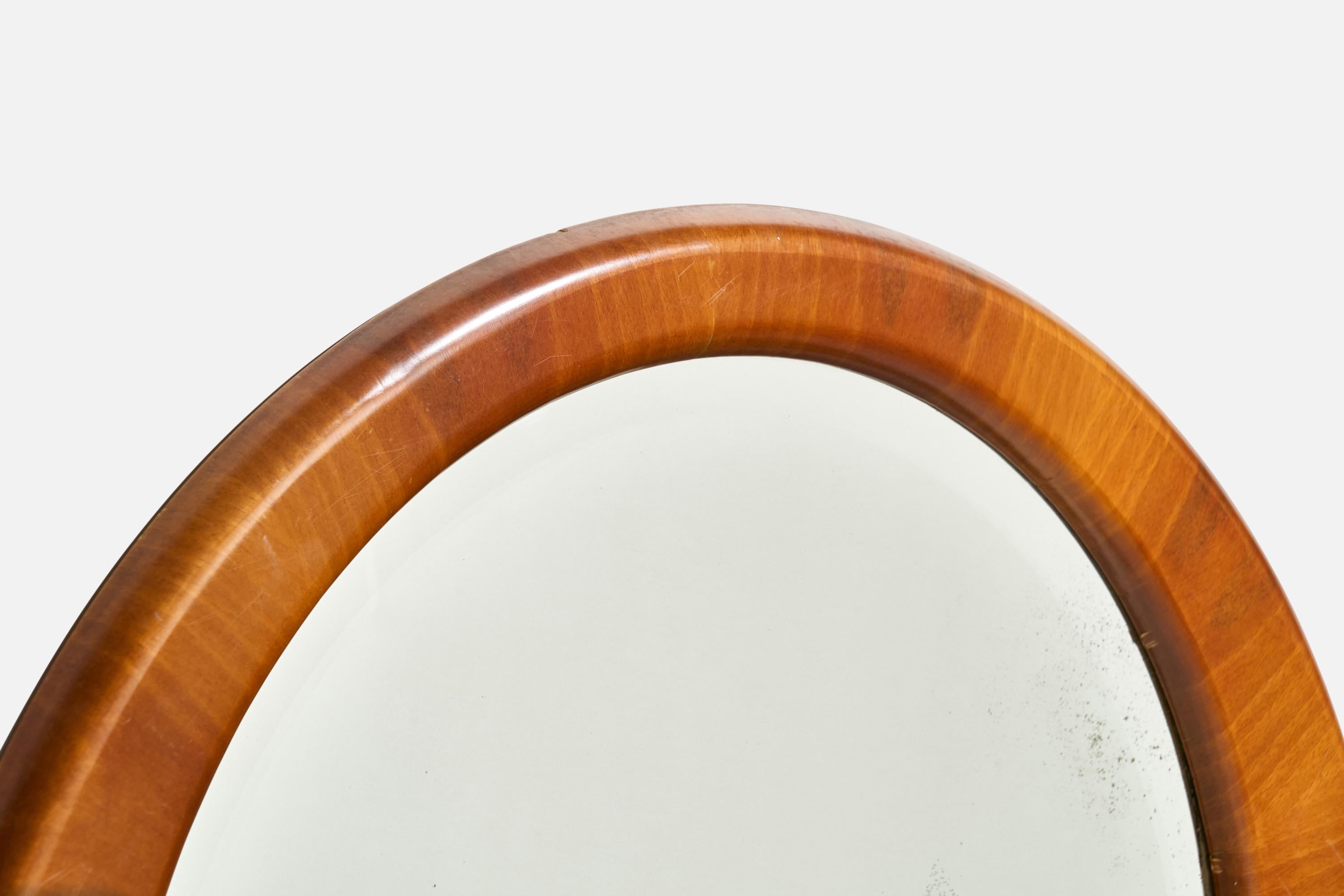 Italiano Specchio da parete di design italiano, Wood, Italia, anni '40 ca. in vendita