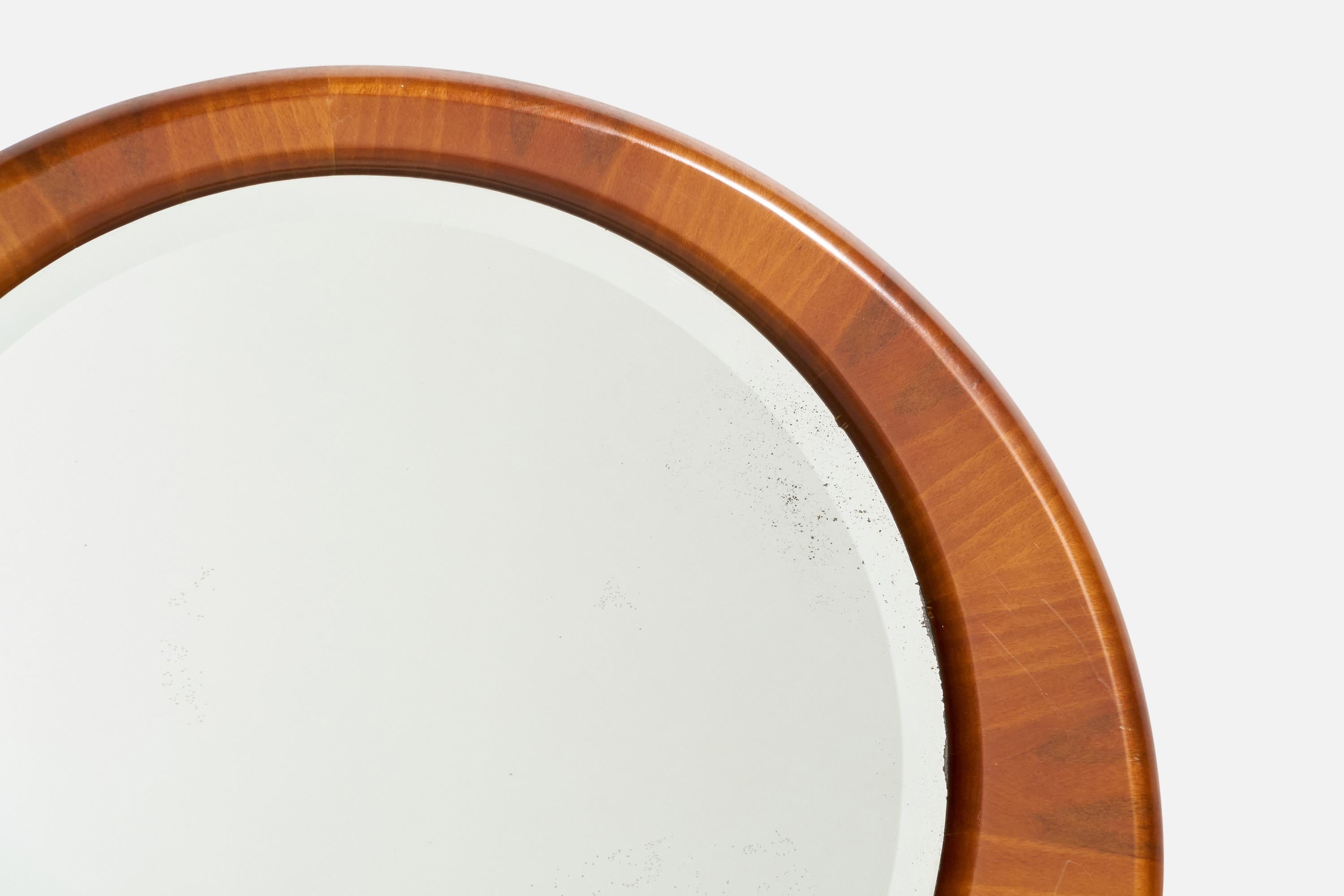 Specchio da parete di design italiano, Wood, Italia, anni '40 ca. In condizioni buone in vendita a High Point, NC