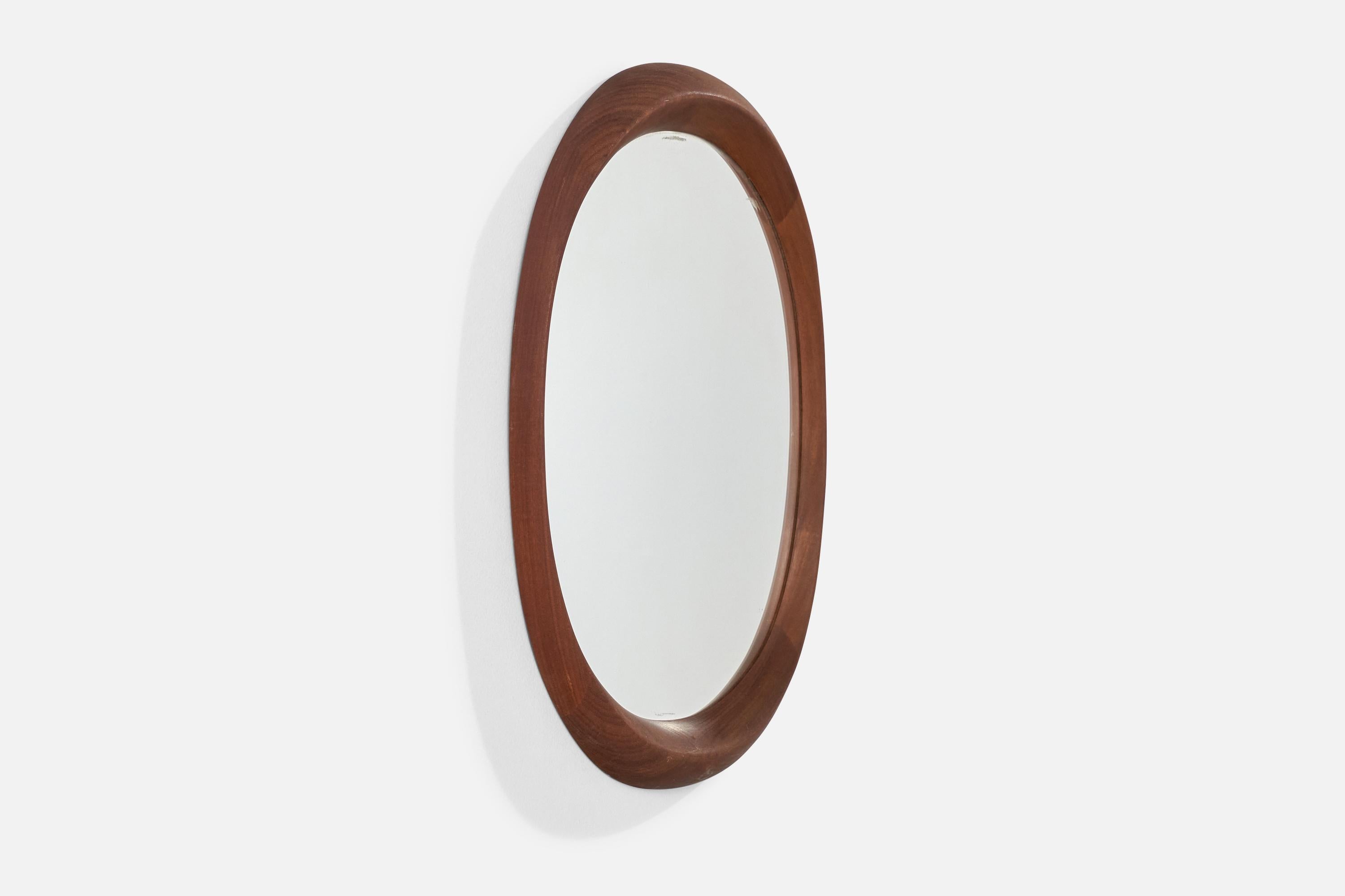 Mid-Century Modern Designer italien, miroir mural, bois, Italie, vers les années 1950 en vente