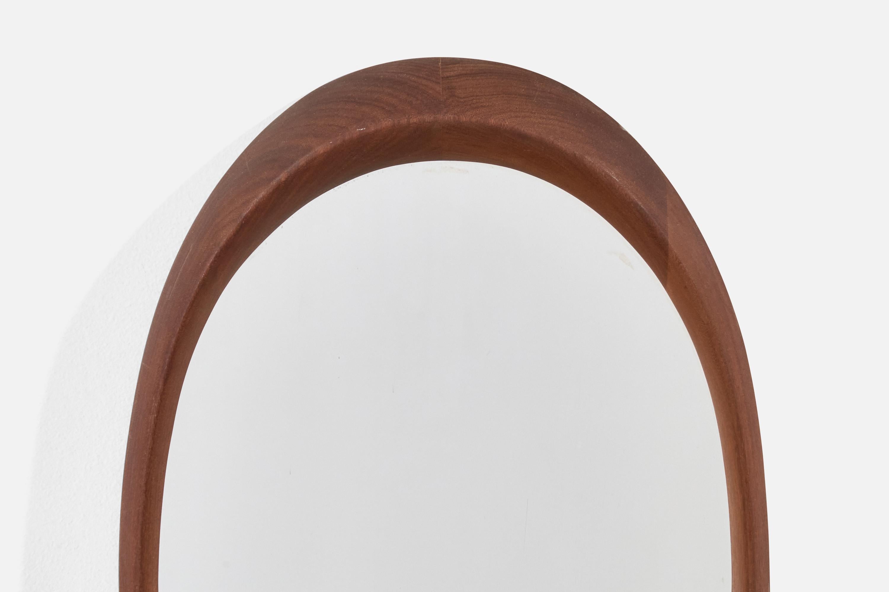 Milieu du XXe siècle Designer italien, miroir mural, bois, Italie, vers les années 1950 en vente