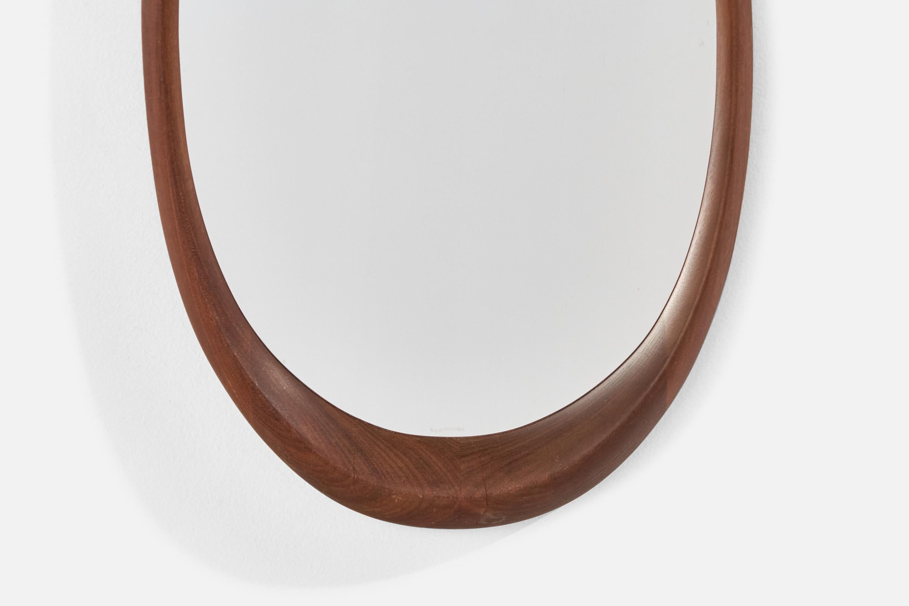 Designer italien, miroir mural, bois, Italie, vers les années 1950 en vente 1