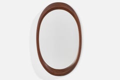 Vintage Italian Designer, Wall Mirror, Wood, Italy, c. 1950s