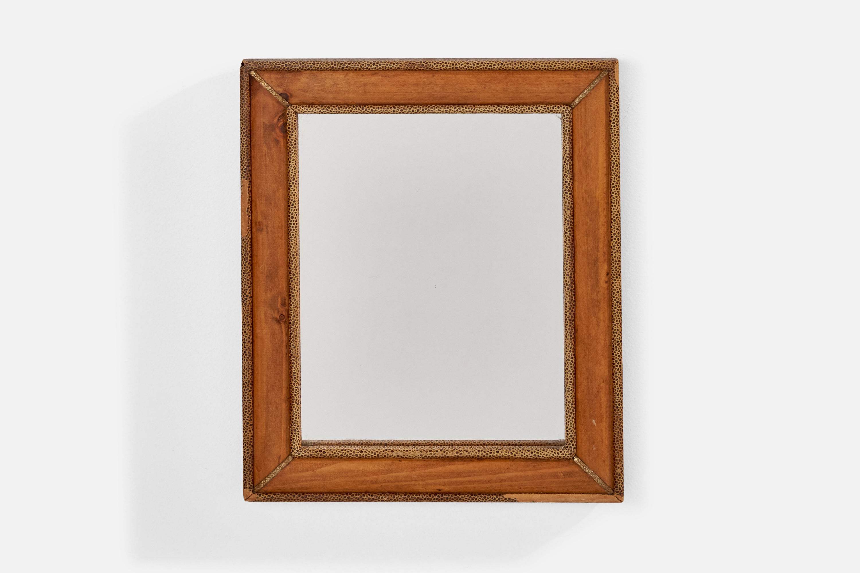 Italian Designer, Wall Mirror, Wood, Italy, c. 1950s