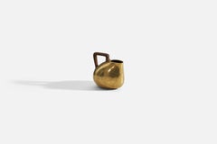 Italian Designer, Watering Can, Hammered Brass, Bakelite, Italy, 1940s