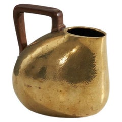 Italian Designer, Watering Can, Hammered Brass, Bakelite, Italy, 1940s