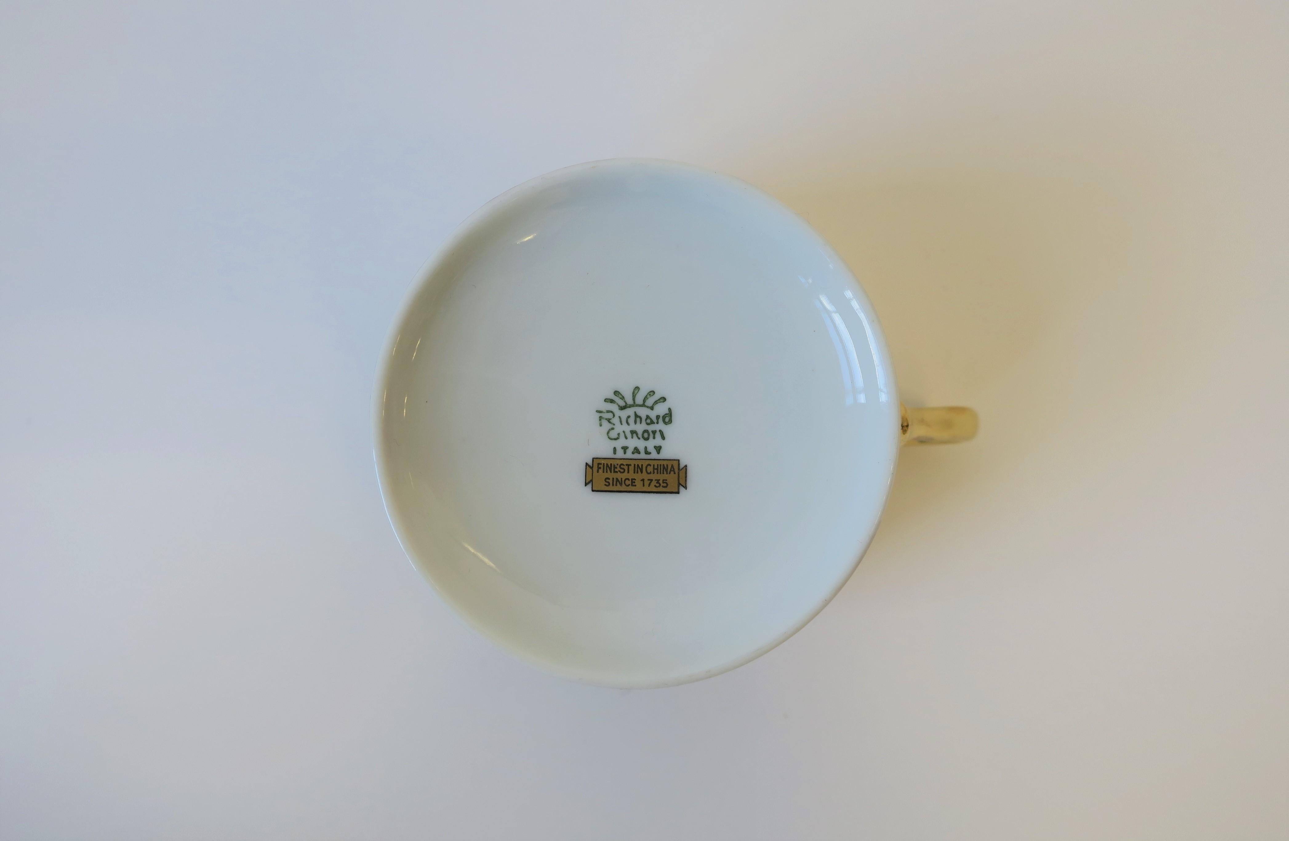 Richard Ginori Italian White & Gold Coffee or Tea Cup, circa 1960s, 8 Avail For Sale 11
