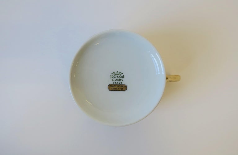 Richard Ginori Designer Italian White and Gold Coffee or Tea Cup, circa 1960s For Sale 11
