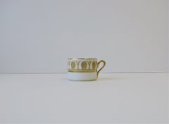 Richard Ginori Italian White & Gold Coffee or Tea Cup, circa 1960s, 8 Avail