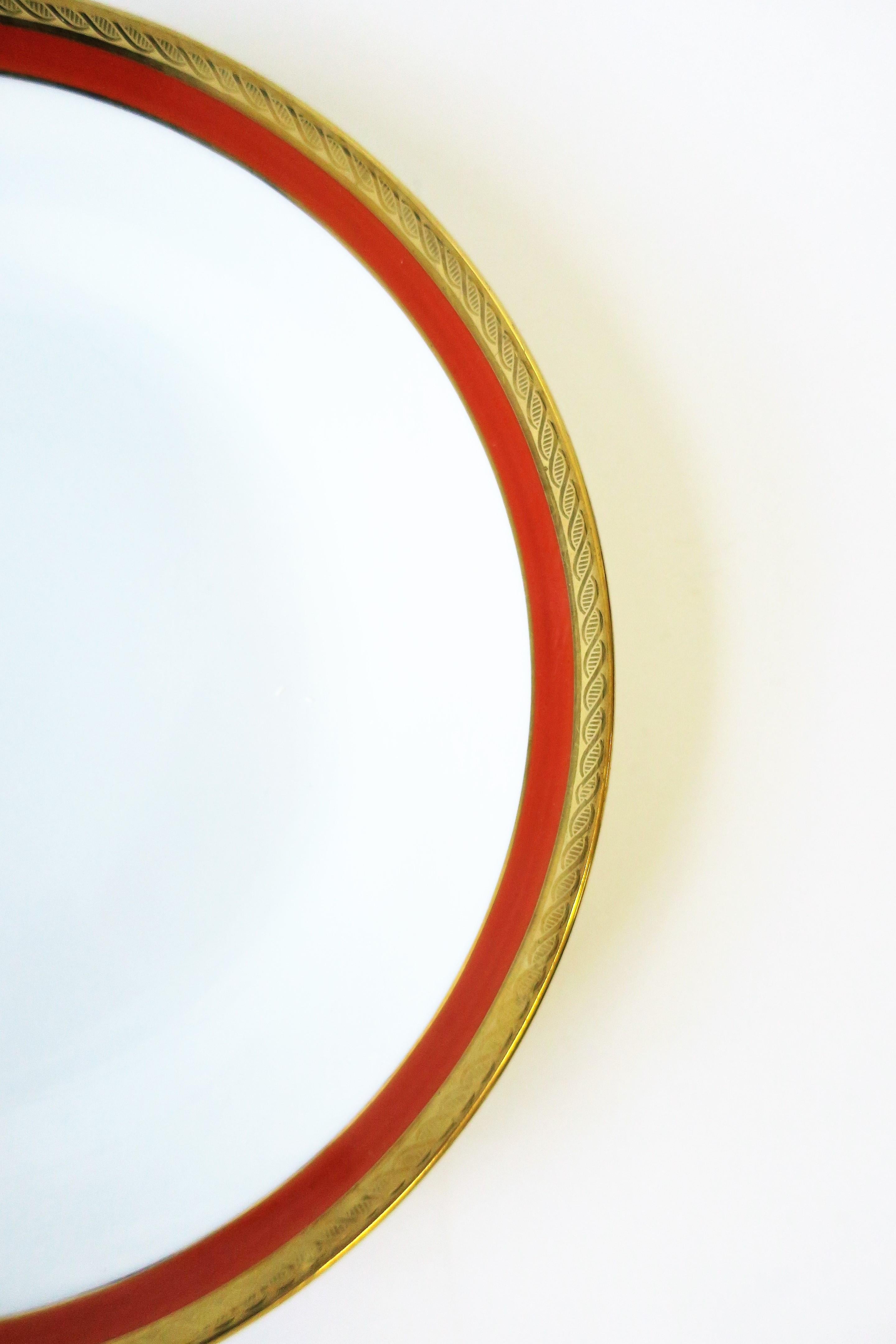 Richard Ginori Designer Porcelain Italian White Gold & Orange Plates, Set of 4 2