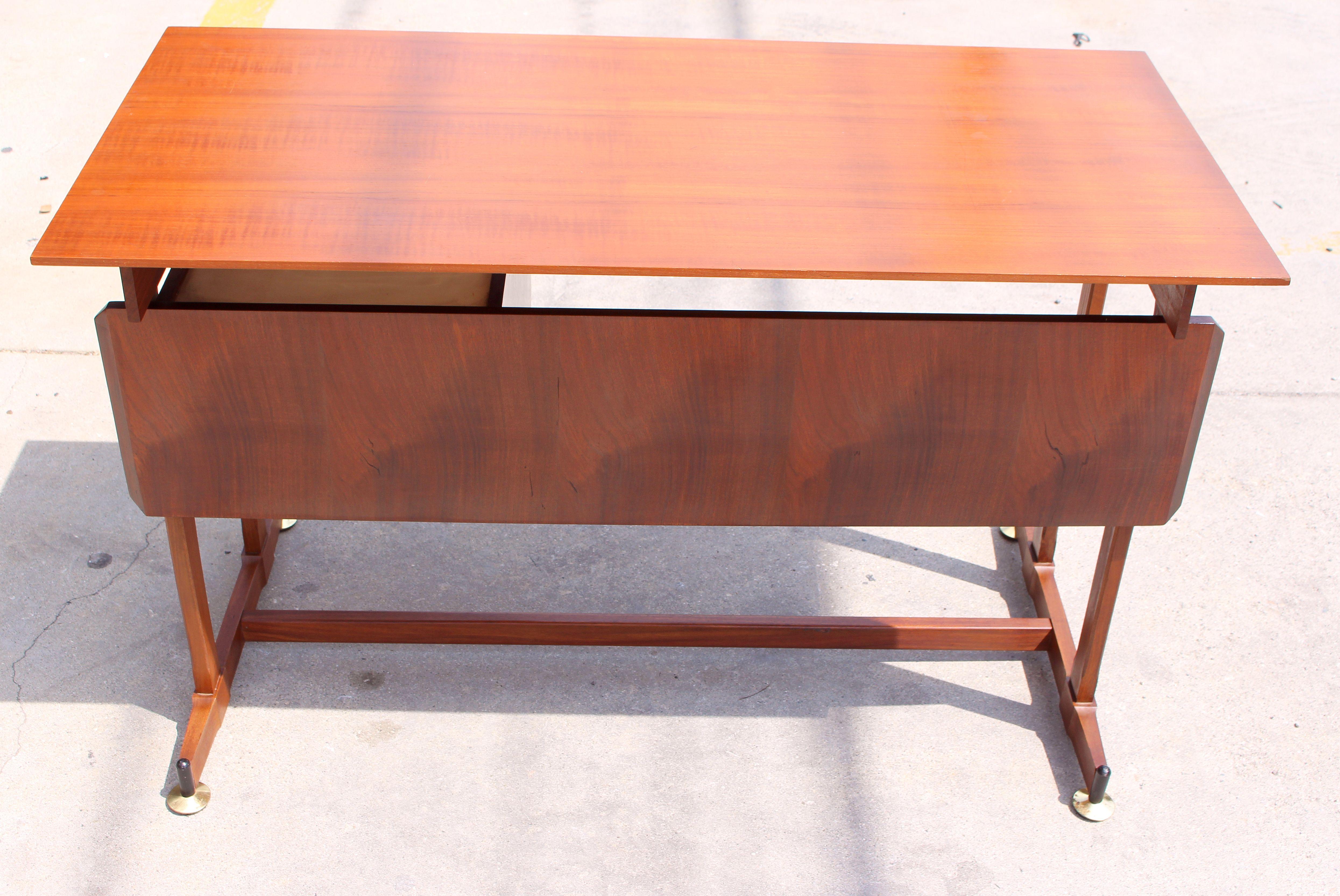 Italian Desk and the Chair Attributed to Ico Parisi In Distressed Condition In Los Angeles, CA