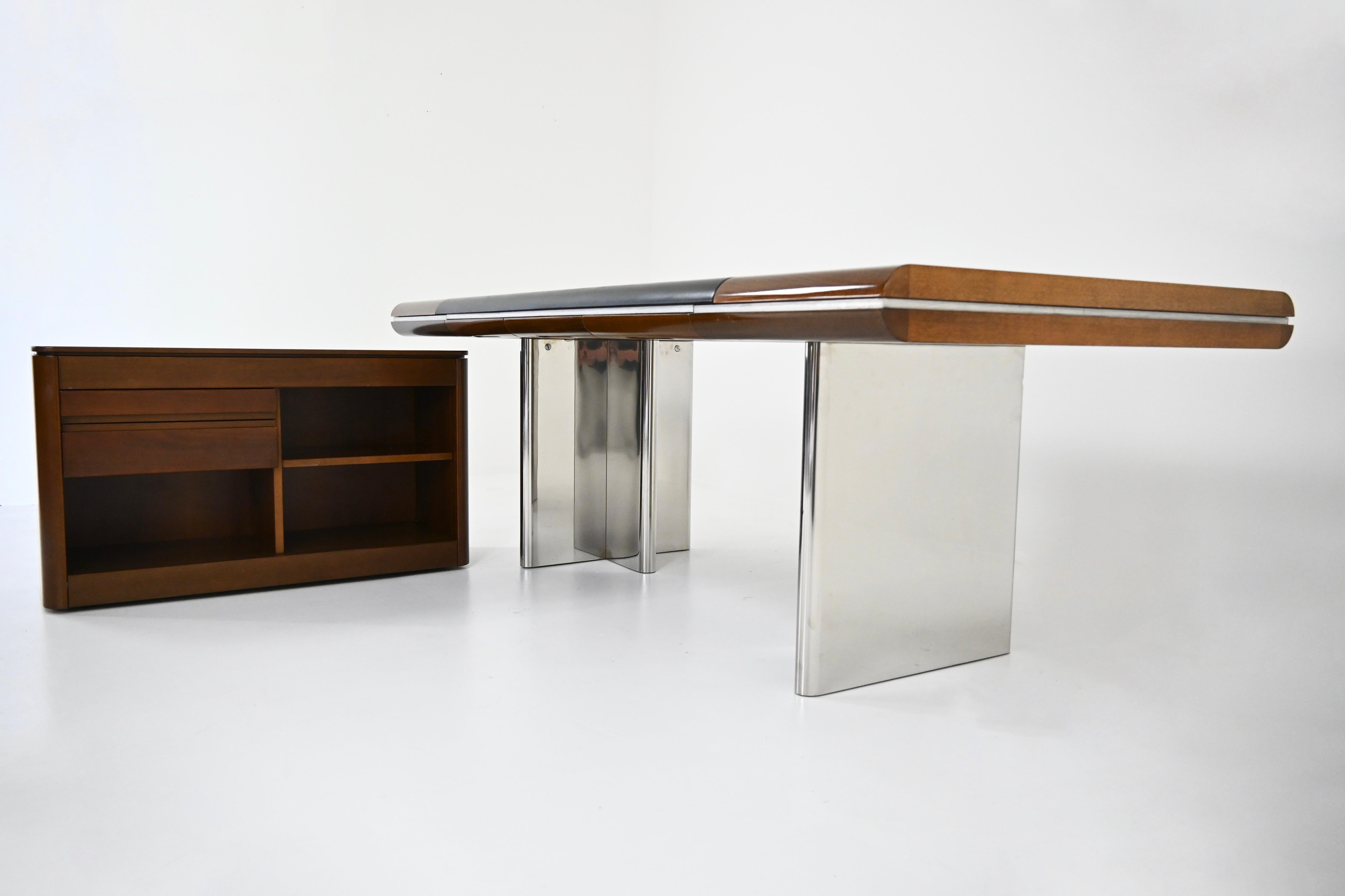 Metal Italian Desk by Hans Von Klier for Skipper, 1970s For Sale