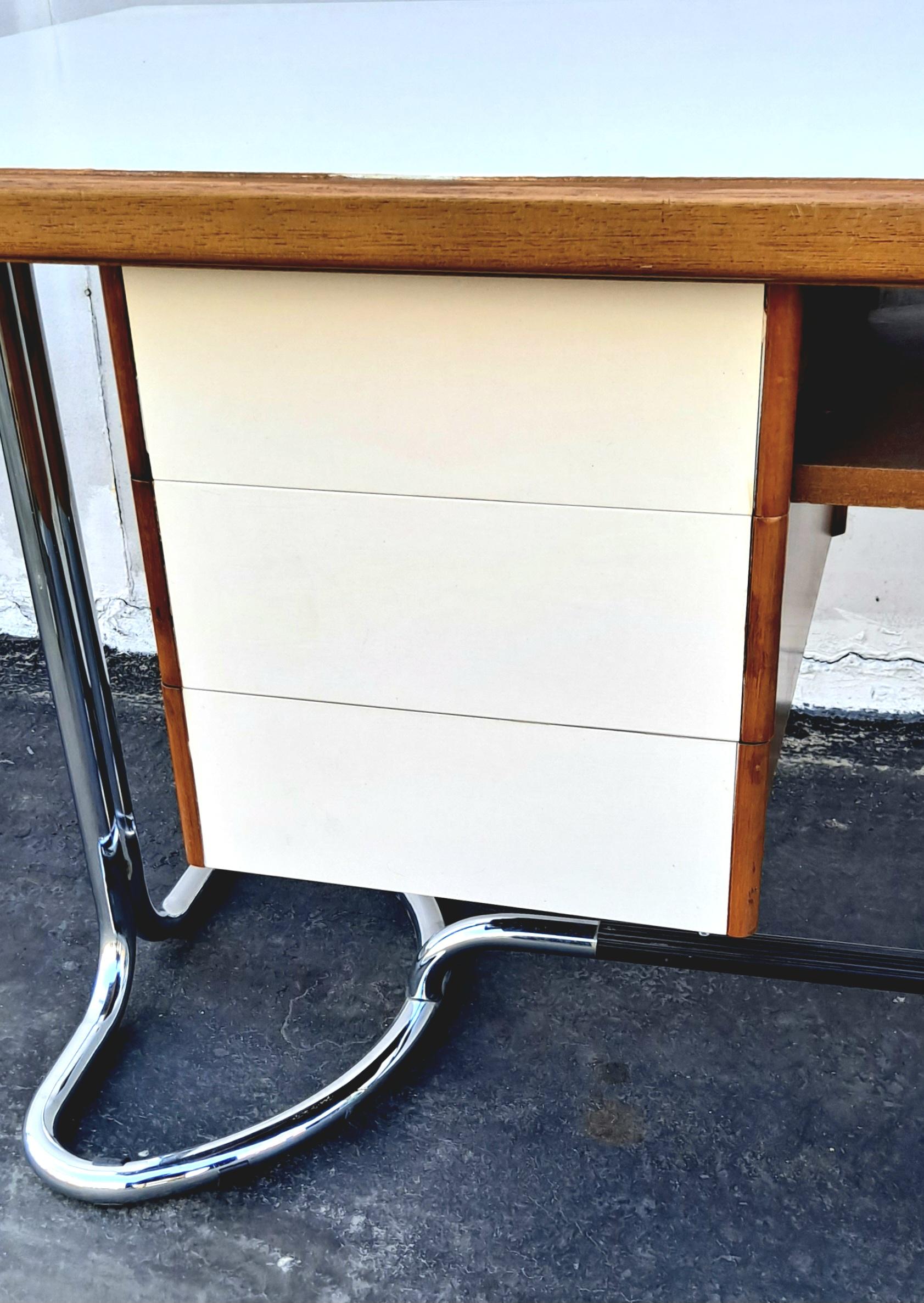 Chrome Italian Desk from the 1960s  For Sale