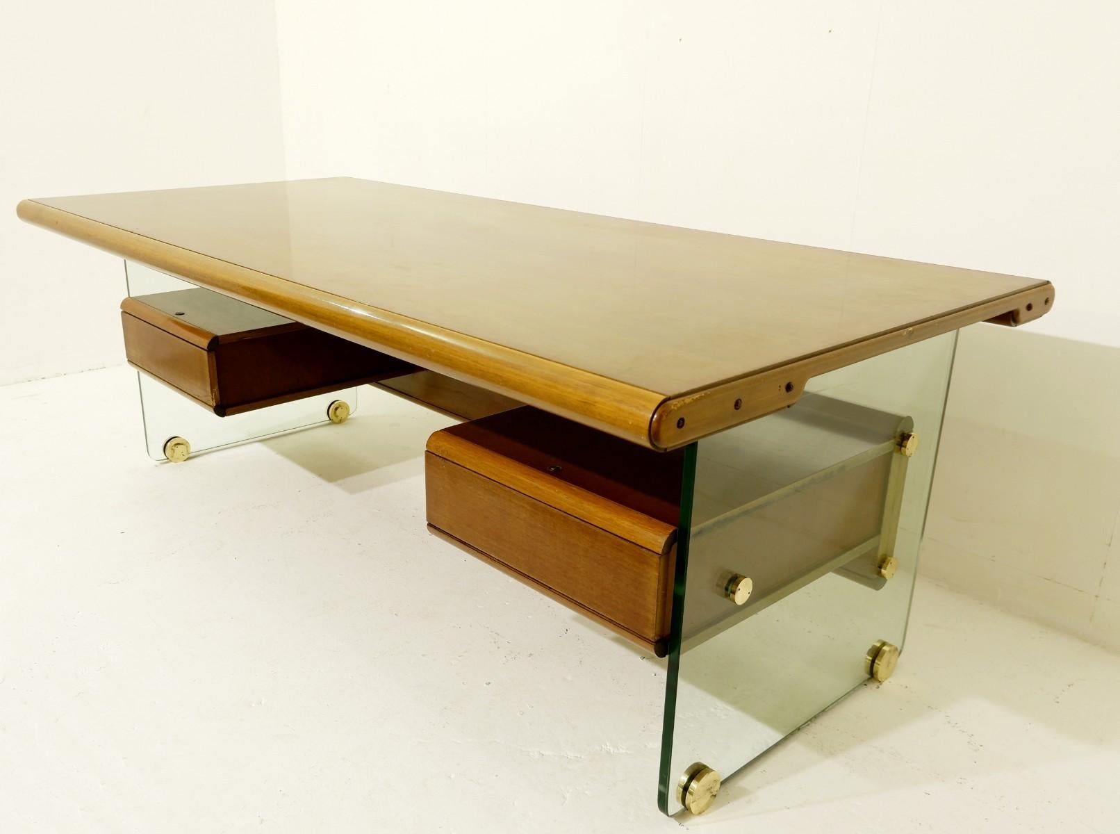 Glass Italian desk from the 60ties