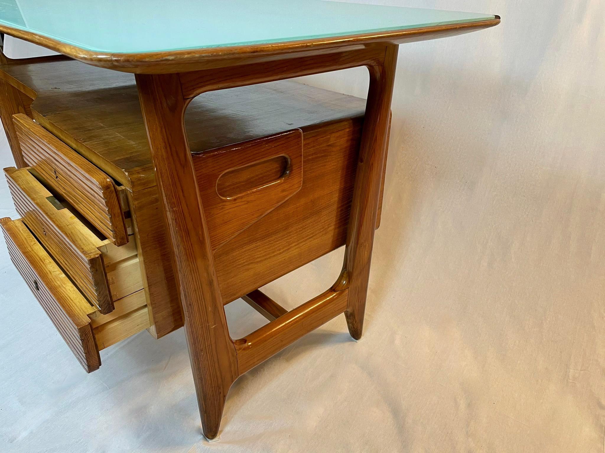 Glass Italian Desk Ico Parisi Attributed