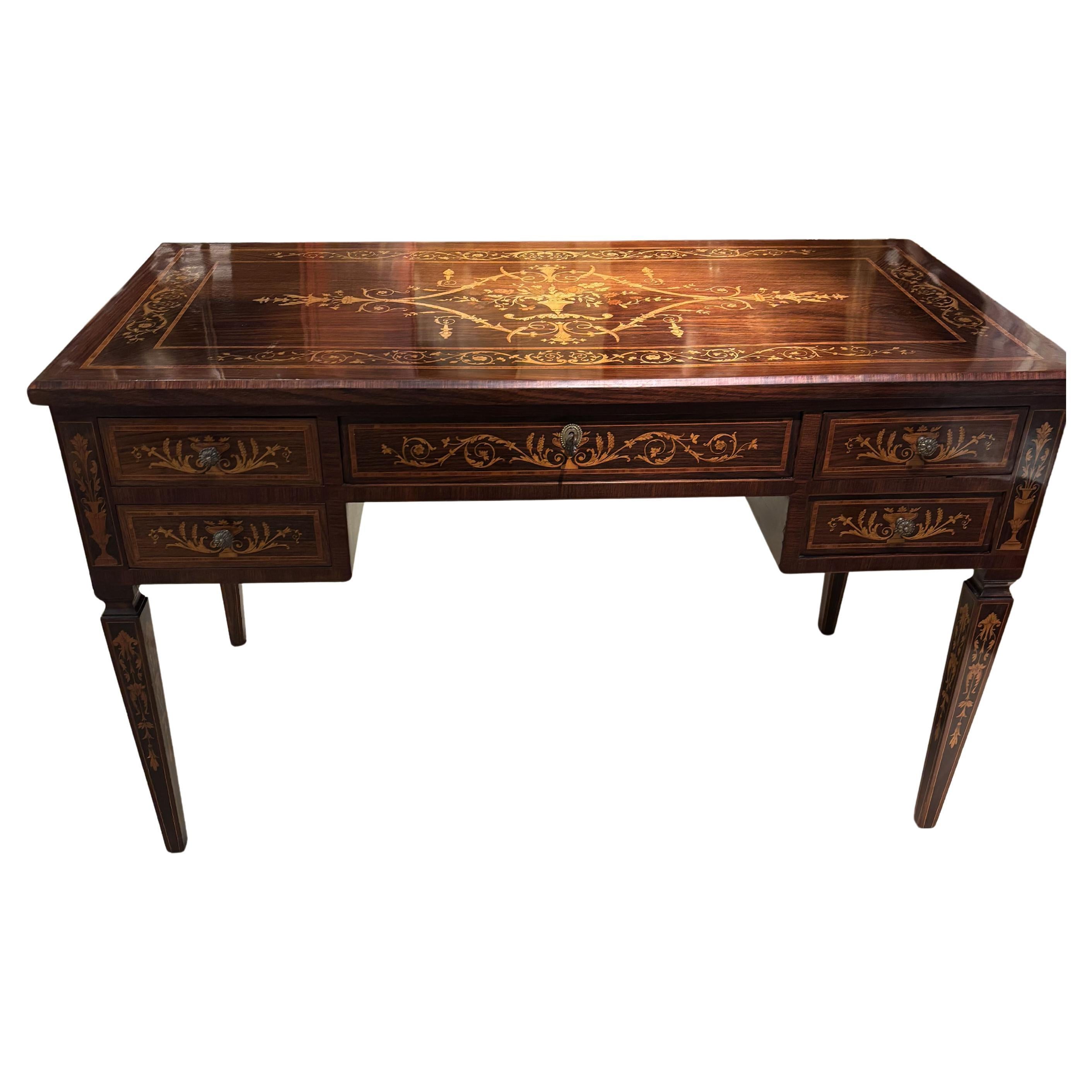 Directoire Italian Desk In The Giuseppe Maggiolini Style - 20th Century For Sale