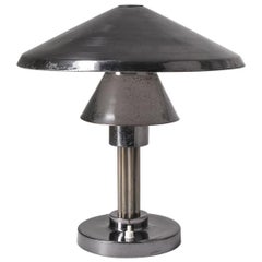 Italian Desk Lamp, 1950s, Patinated Nickel