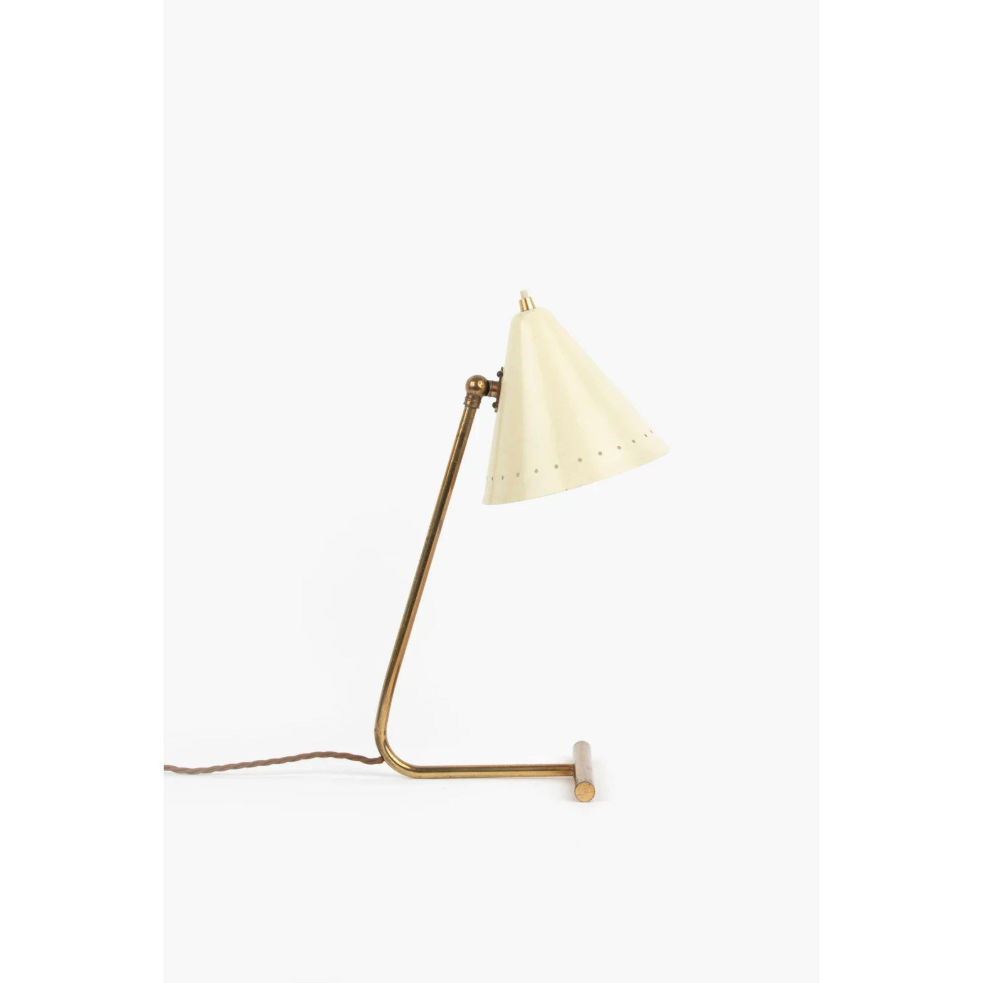 Lacquered Italian Desk Lamp in Brass and Aluminium by Gilardi and Barzaghi, 1950s For Sale