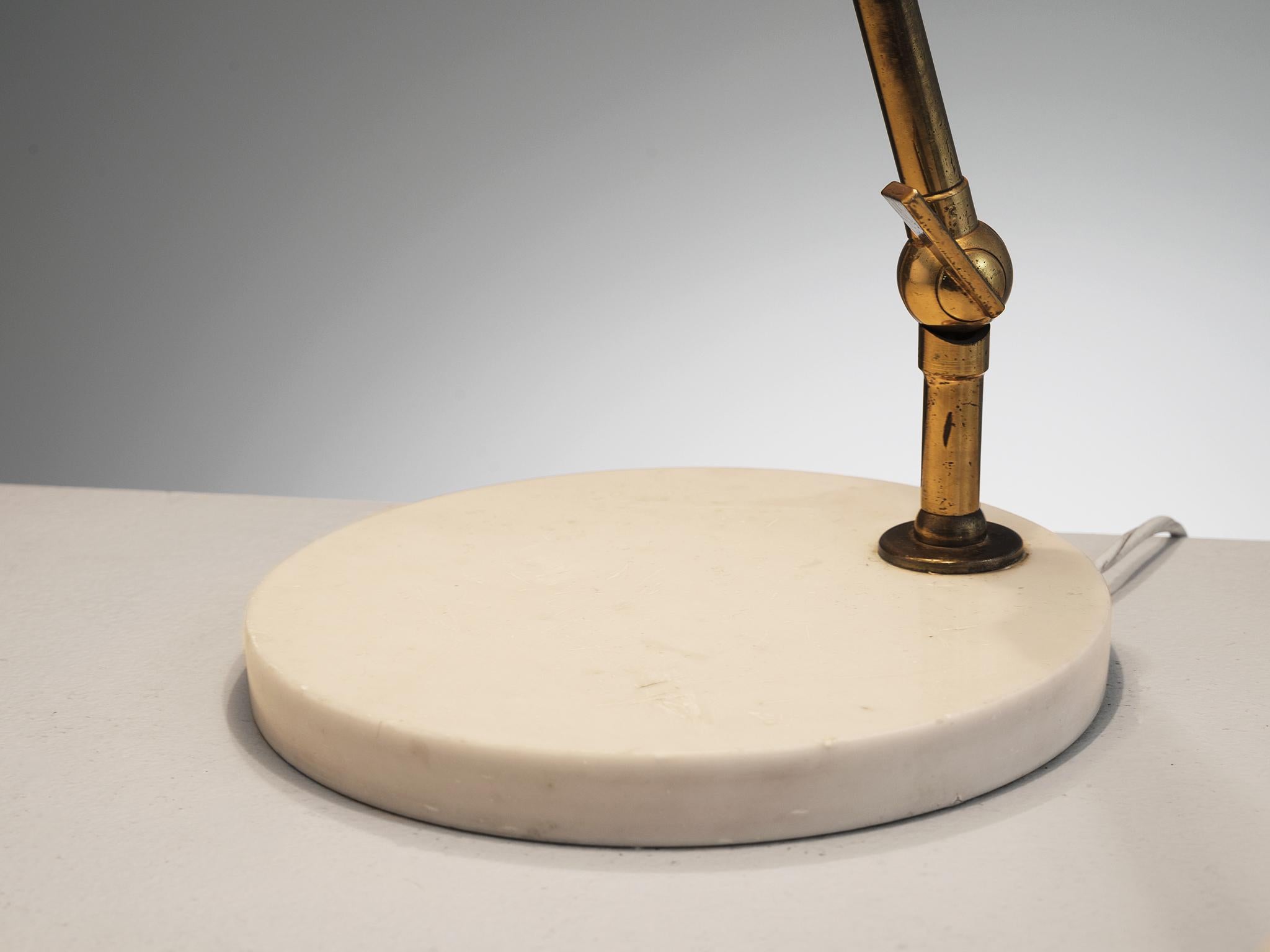 Italian Desk Light in Marble and Brass In Good Condition In Waalwijk, NL