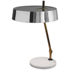 Italian Desk Light in Marble and Brass