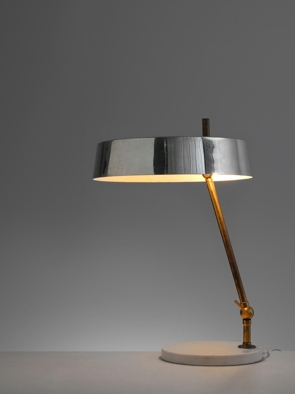 Mid-Century Modern Italian Desk Light with Mirrored Shade