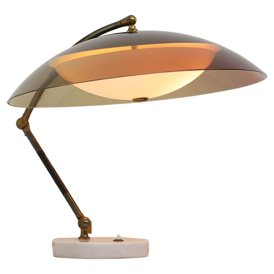 Italienische Tischleuchte mit Marmorsockel von Stilux Mailand, Italien 1960 im Angebot