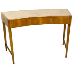 Italian Desk with Glass Top and 3 Drawers