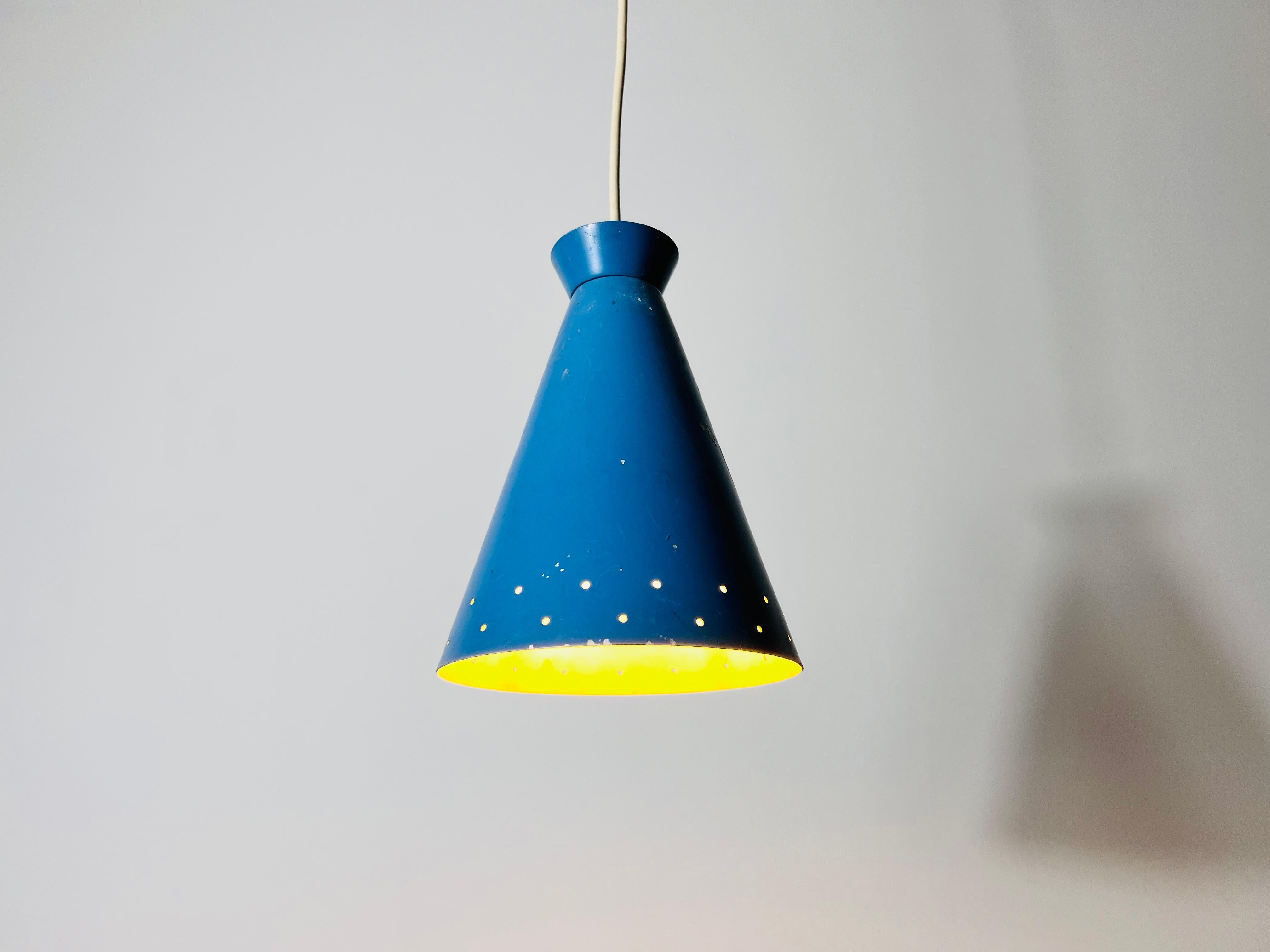 Lampe suspendue italienne Diabolo bleu, années 1950, Italie en vente 4