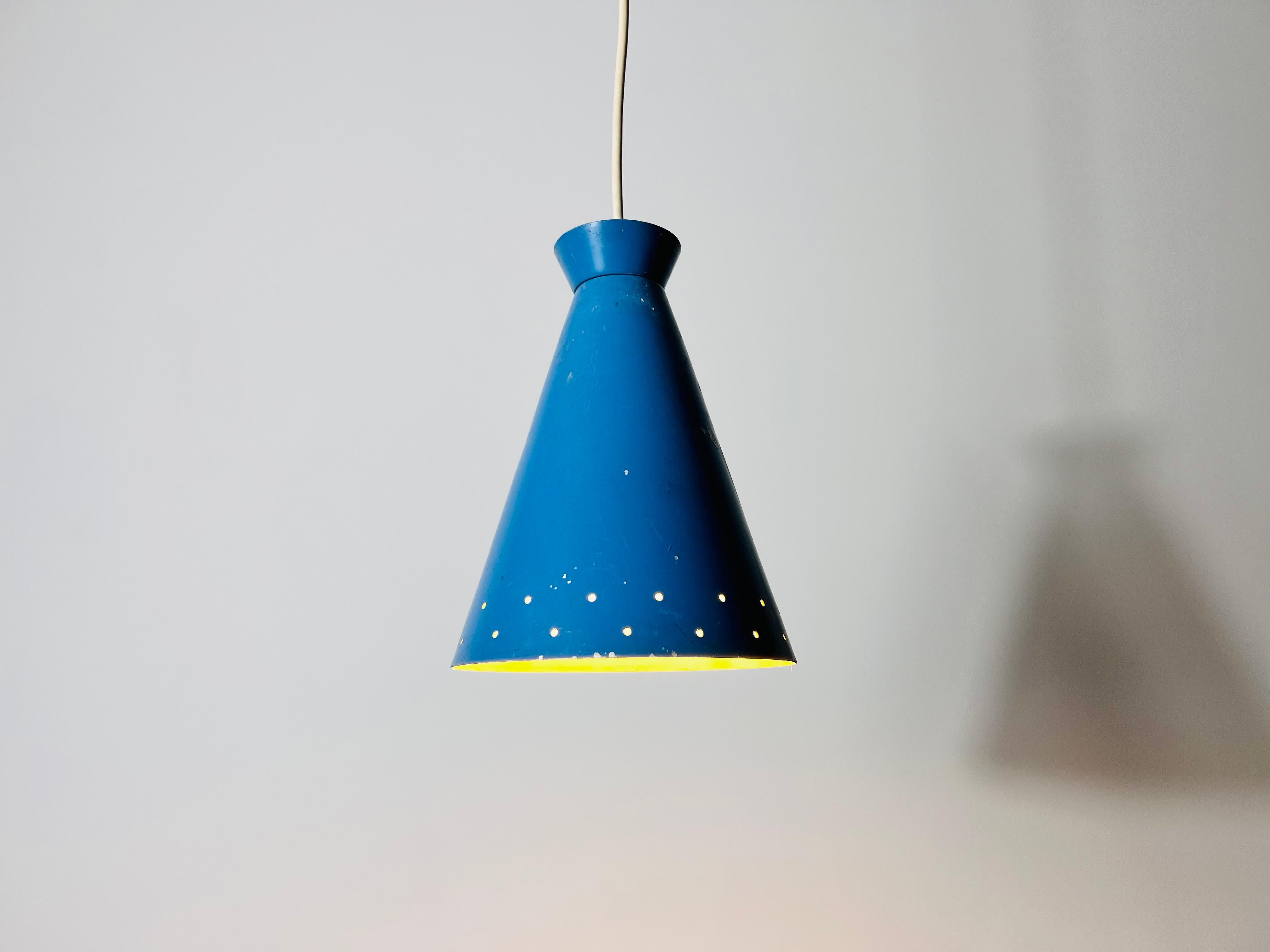 Lampe suspendue italienne Diabolo bleu, années 1950, Italie en vente 5