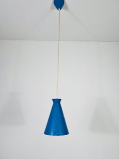 Italienische blaue Diabolo-Hängelampe, 1950er Jahre, Italien