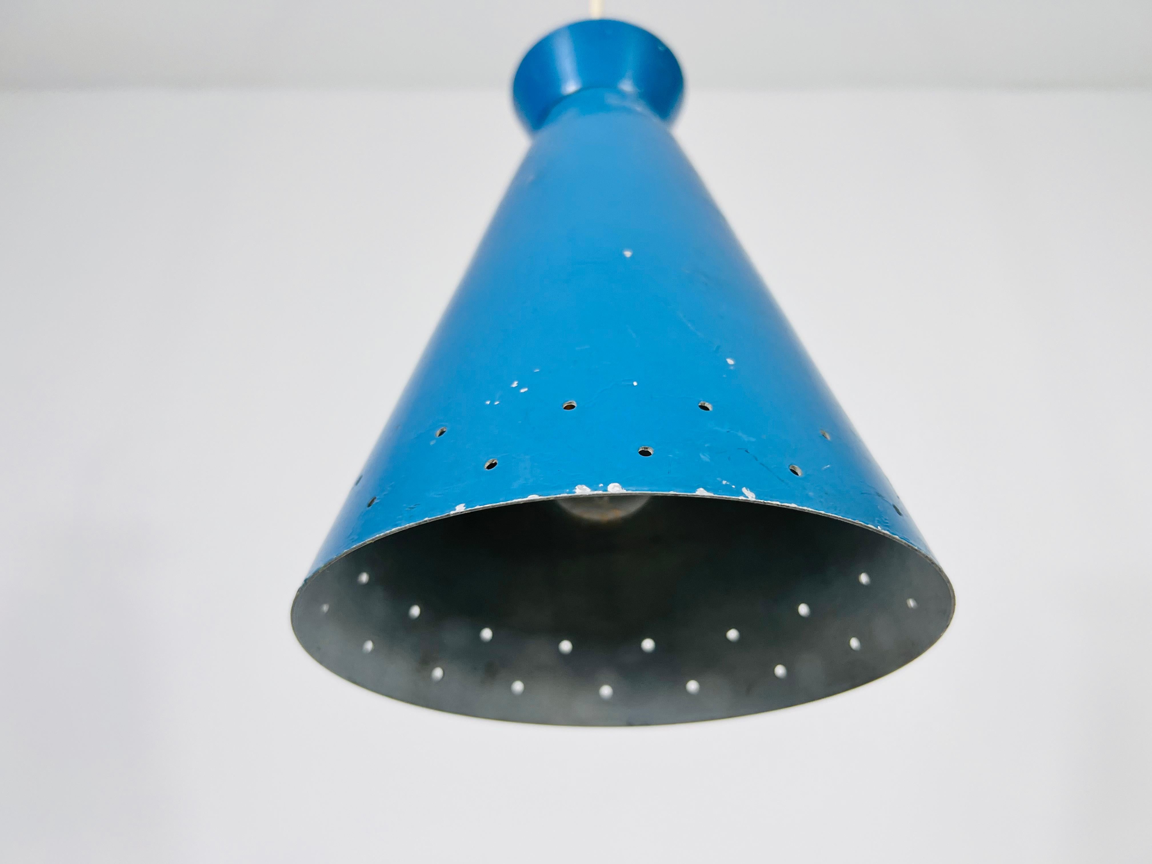 Lampe suspendue italienne Diabolo bleu, années 1950, Italie en vente 1