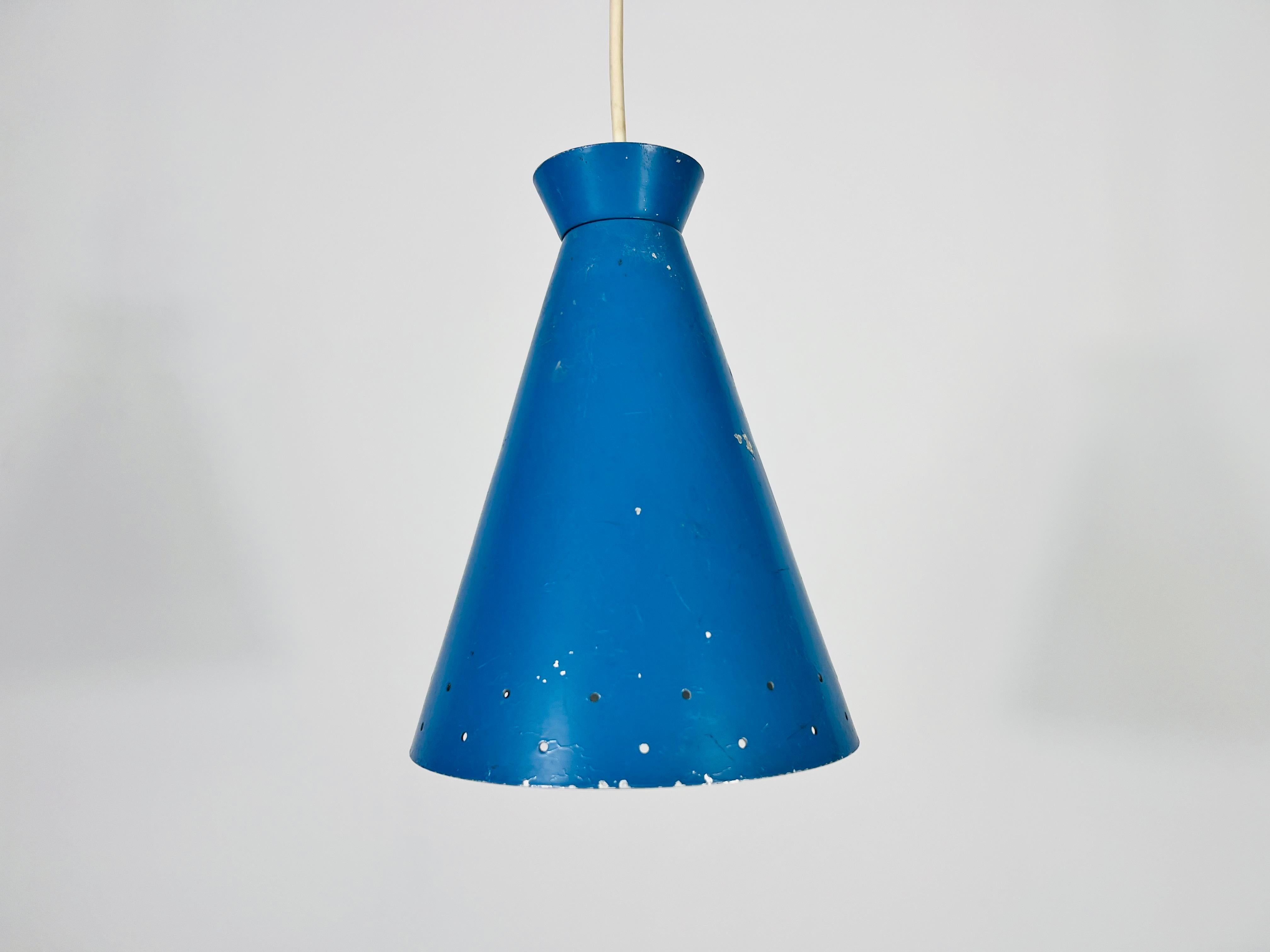 Lampe suspendue italienne Diabolo bleu, années 1950, Italie en vente 3