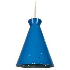 Italian Diabolo Blue Hanging Lamp, 1950s, Italy