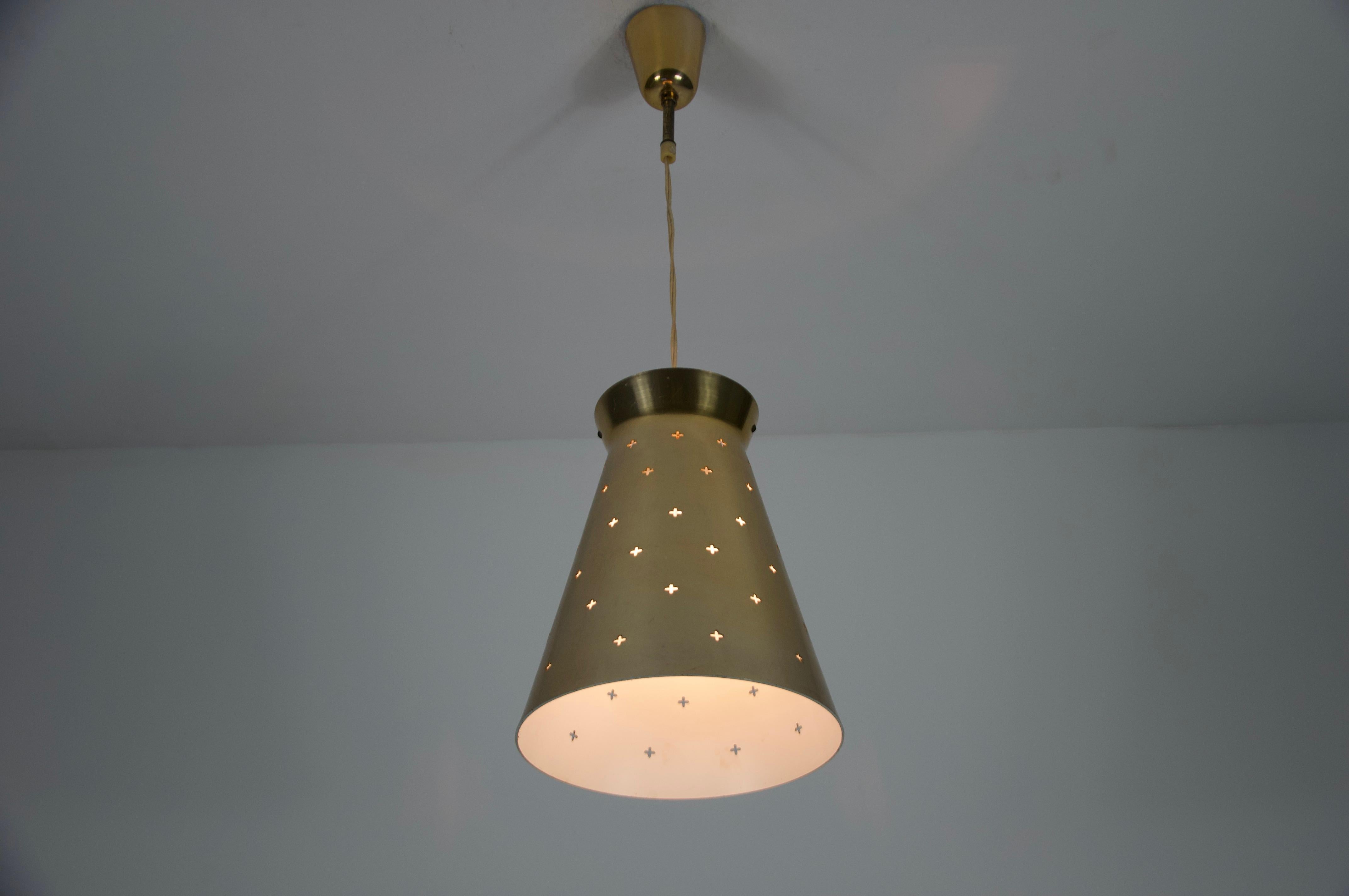 Lámpara colgante italiana de latón Diabolo, años 50, Italia en venta 5