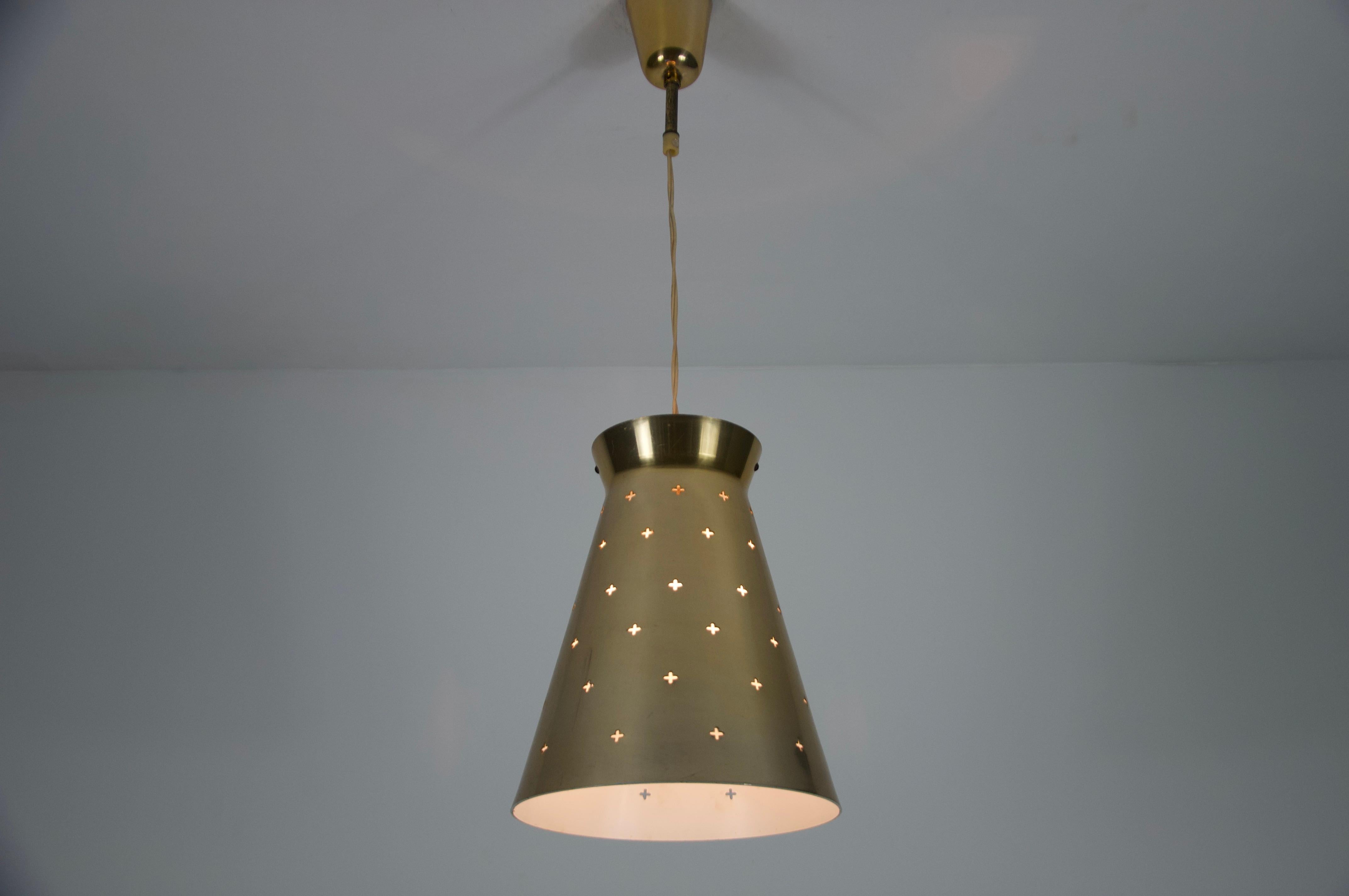 Lámpara colgante italiana de latón Diabolo, años 50, Italia en venta 6