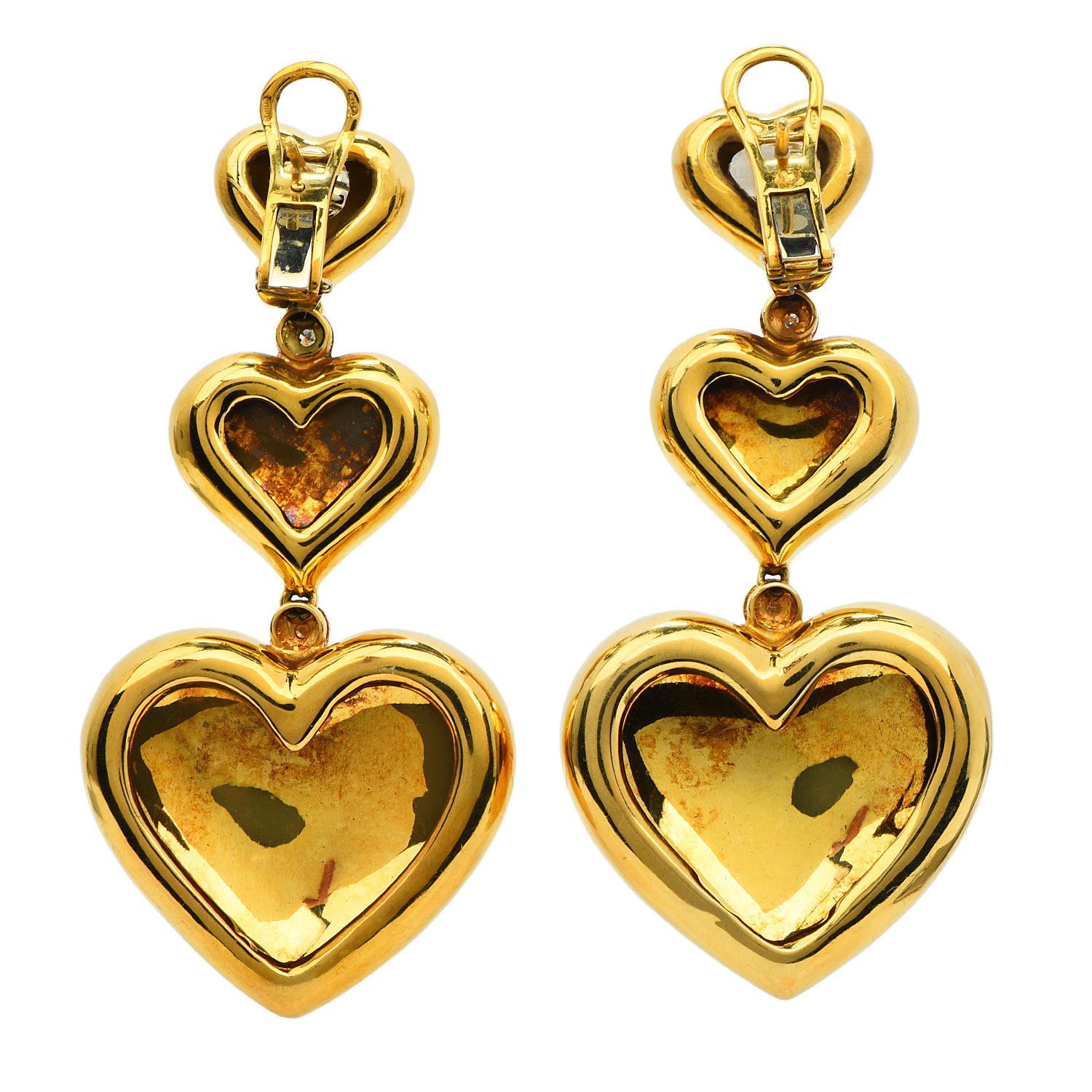 large gold heart earrings