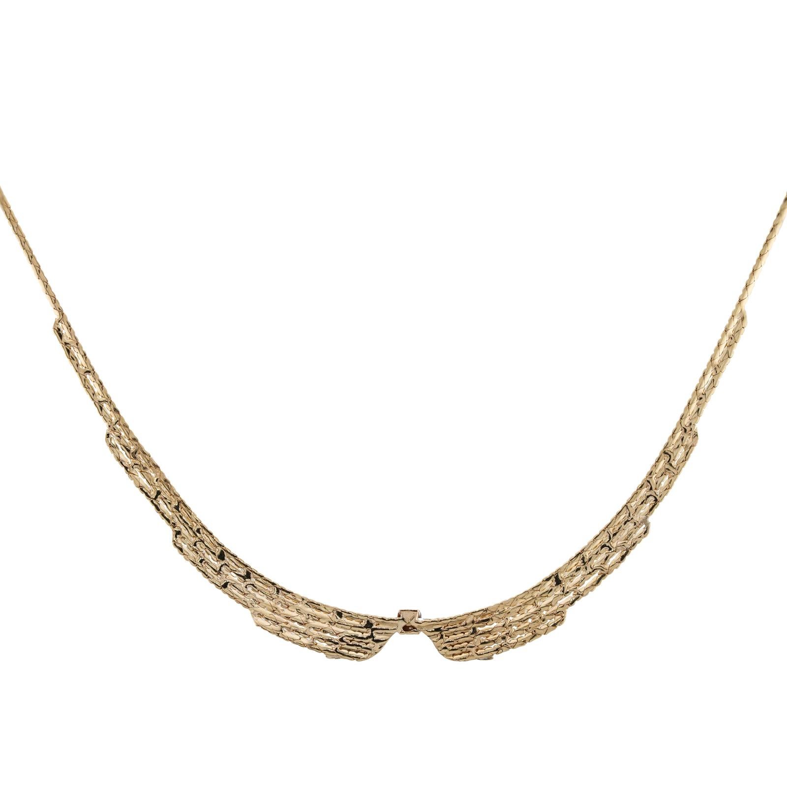 Italienische Diamant-Halskette aus Gelbgold mit Schleife im Zustand „Hervorragend“ im Angebot in New York, NY