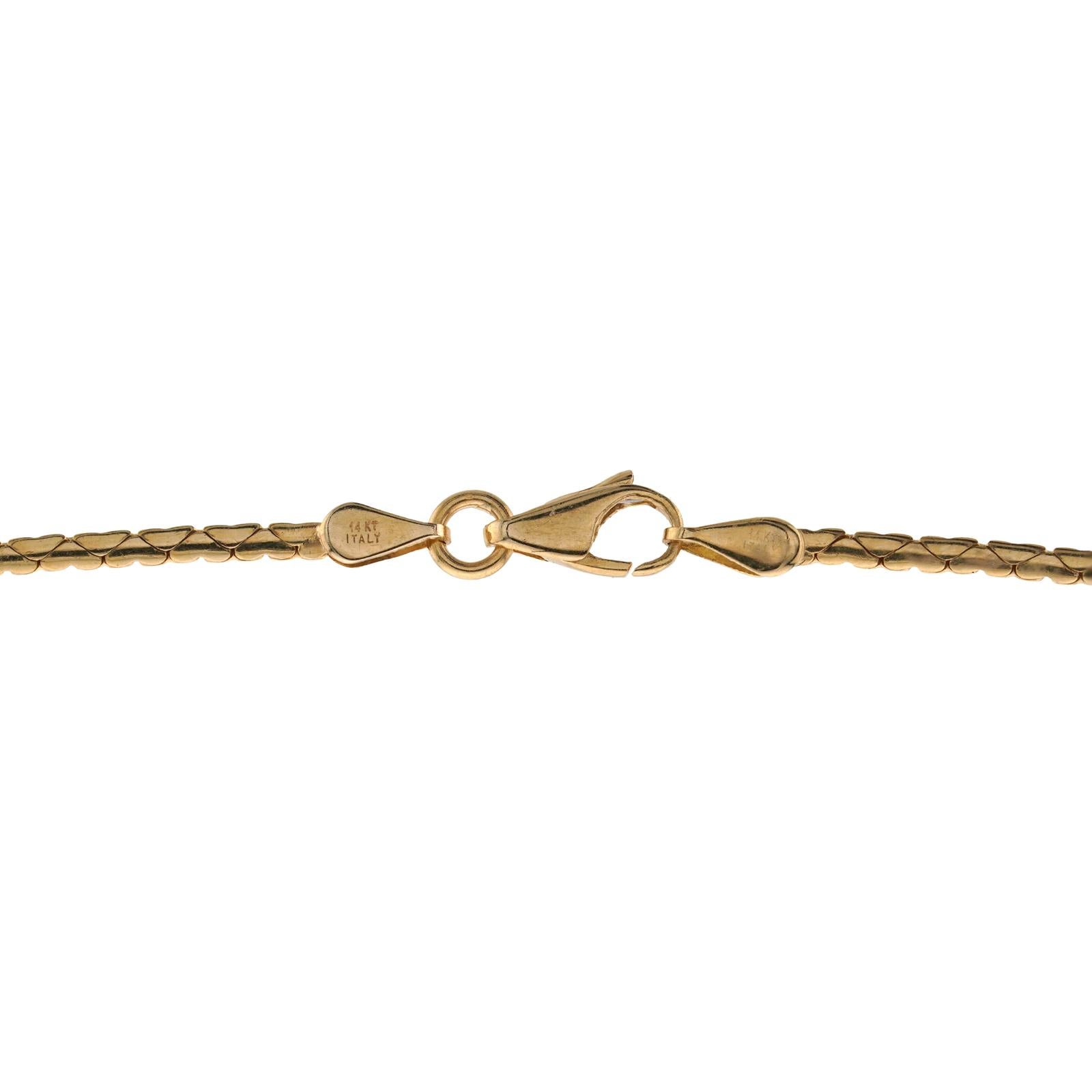 Italienische Diamant-Halskette aus Gelbgold mit Schleife Damen im Angebot