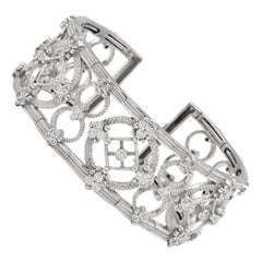 Italian Diamond Bracelet 2.48 Carat 18 Karat White Gold 58.6 Grams