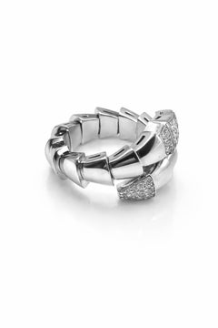 Italian Diamond Bypass Ring in 18K Gold - 0.33 Carats (Serpent ring)