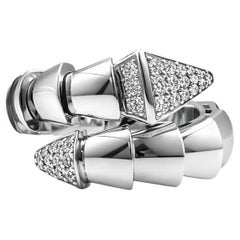 Italian Diamond Bypass Ring in 18K Gold – 0.33 Carats (Serpent ring)