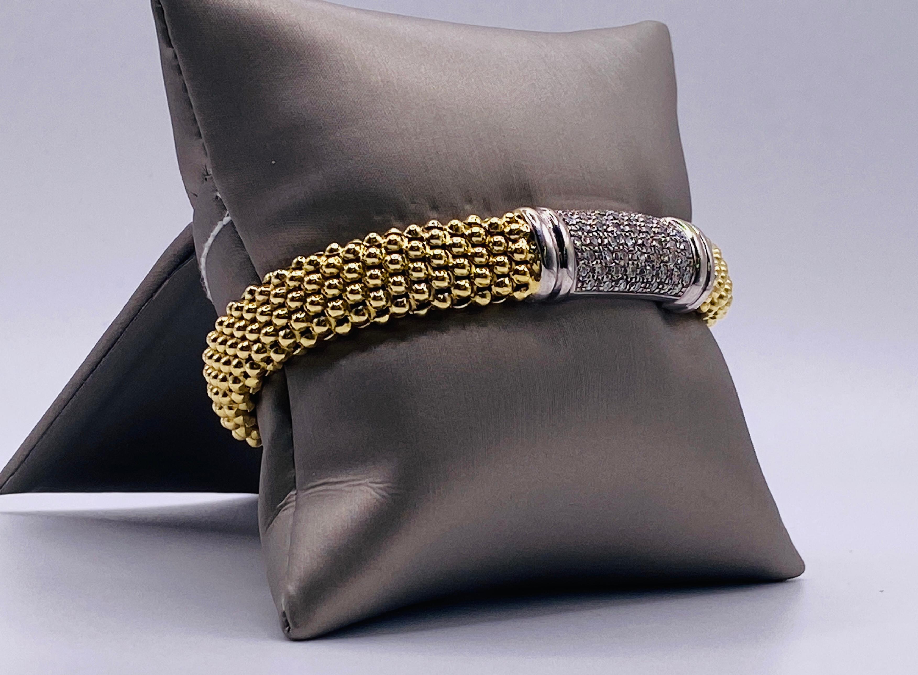 Italian Diamond Cuff Bracelet In Good Condition In DALLAS, TX