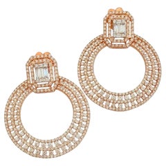 Orecchini di diamanti italiani in oro rosa 18 carati