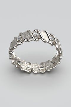 Italian Diamond Eternity Gold Band Made in Italy in 18k By Oltremare Gioielli